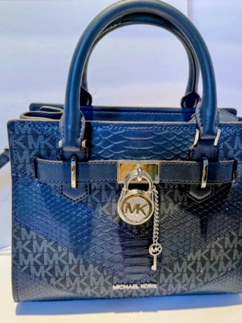 Michael Kors Navy Blue Signature Satchel